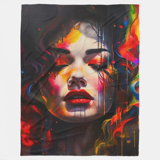 超はっきりしたリアルポートレート フリースブランケット (正面)