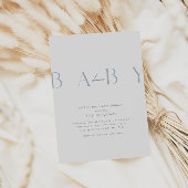 超ほこりっぽいモダン青い赤ちゃんシャワー 招待状