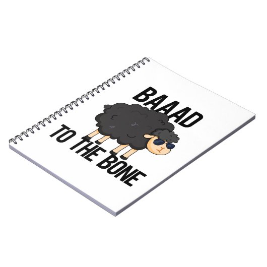 超やばい黒ひつじのユーモアパターン ノートブック (左側)