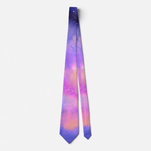 超カッコいいリアル宇宙雲水色デザイン ネクタイ (正面)