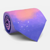 超カッコいいリアル宇宙雲水色デザイン ネクタイ (ロール)