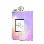 超カッコいいリアル宇宙雲水色デザイン フラスク (左)