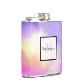 超カッコいいリアル宇宙雲水色デザイン フラスク (右)