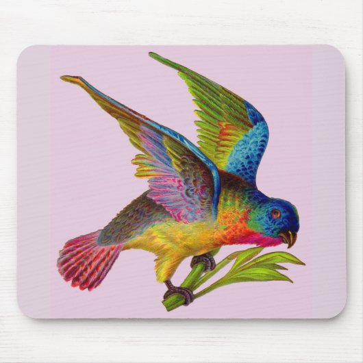 超カラフルビクトリアン鳥 マウスパッド (正面)