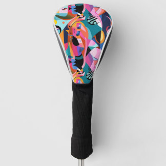 超カラフルリアル抽象芸術パターン ゴルフヘッドカバー