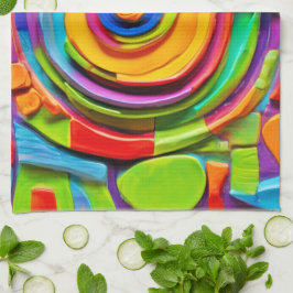 超カラフルリアル遊彫刻 キッチンタオル