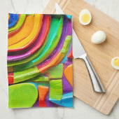 超カラフルリアル遊彫刻 キッチンタオル (四つ折り)