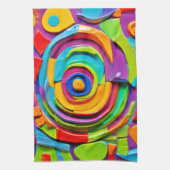 超カラフルリアル遊彫刻 キッチンタオル (縦)