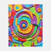 超カラフルリアル遊彫刻 フリースブランケット (正面)