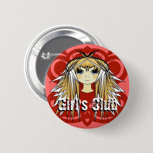 超キュートなアニメガールズクラブまたはガールズナイトアウト 缶バッジ (正面&裏面)