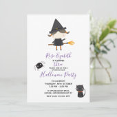 超キュートな魔女 ハロウィン 誕生日 招待状 (スタンド正面)