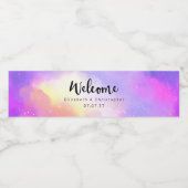 超クールリアル水彩デザインウェルカム結婚ズ ペットボトルラベル (シングルラベル)