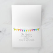 超クール現実の雲の水色誕生日 カード (内部)