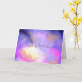 超クール現実の雲の水色誕生日 カード (黄色い花)