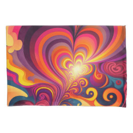 超サイケデリックリアル旋回ハートパターン 枕カバー