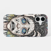 超サイケデリックリアル顔iPhoneケース – 感情的 iPhone 16ケース (裏面横)