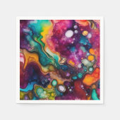 超サイケデリック純水色パターン スタンダードカクテルナプキン (正面)