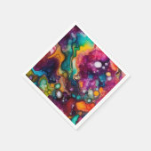 超サイケデリック純水色パターン スタンダードカクテルナプキン (角)