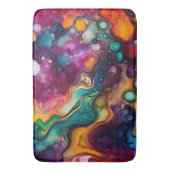 超サイケデリック純水色パターン バスマット (正面縦)