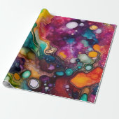 超サイケデリック純水色パターン ラッピングペーパー (アンロールド)