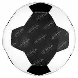 超ダークグレーと黒のモノグラム名入れパターン サッカーボール