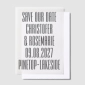 超ビッモダンクはっきりした詳細の保存日 ベラム紙招待状 (オフセット)