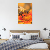 超マクロ ハチのクローズアップ フォトリアリスティック キャンバスプリント (インサイチュ (寝室))