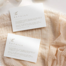 超ミニマルタイポグラフィの結婚詳細エンクロージャ 出欠カード