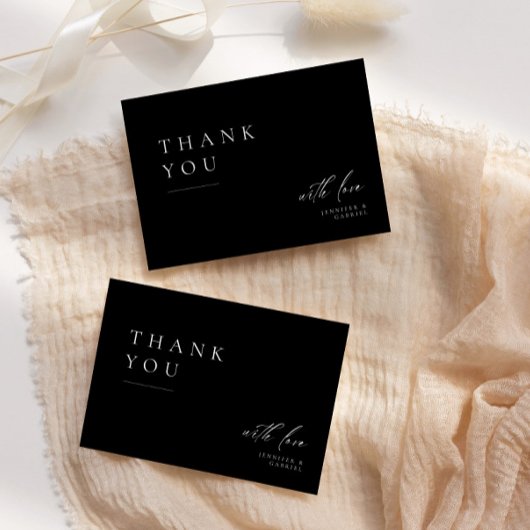 超ミニマルタイポグラフィ結婚サンキューカード サンキューカード