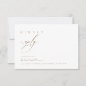 超ミニマルタイポグラフィRSVP応答 |エンクロージャ 出欠カード (正面)