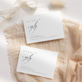 超ミニマルタイポグラフィRSVP応答 |エンクロージャ 出欠カード