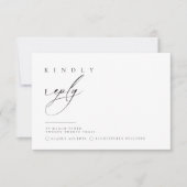 超ミニマルタイポグラフィRSVP応答 |エンクロージャ 出欠カード (正面)