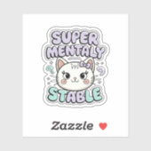 超メンタルが安定しているかわいい猫のステッカー シール (シート)