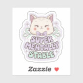 超メンタルタテナイかわいいネコ ビニールステッカー シール (シート)