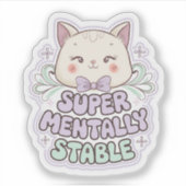 超メンタルタテナイかわいいネコ ビニールステッカー シール (正面)