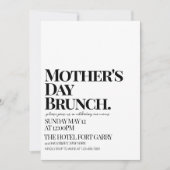 超モダンで大胆なミニマリストの母の日ブランチ 招待状 (正面)