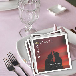 超モダンシックミニマルフォ結婚ト スタンダードカクテルナプキン