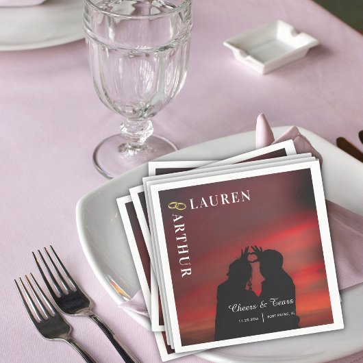 超モダンシックミニマルフォ結婚ト スタンダードカクテルナプキン