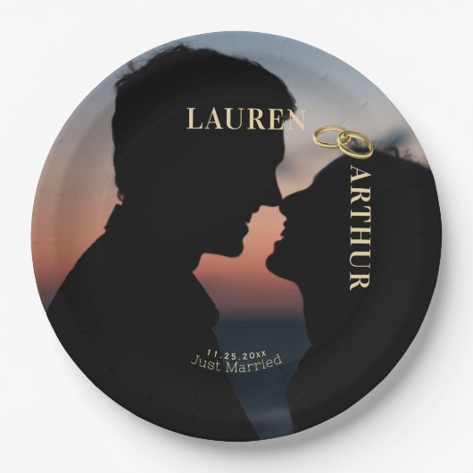 超モダンシックミニマルフォ結婚ト ペーパープレート (正面)