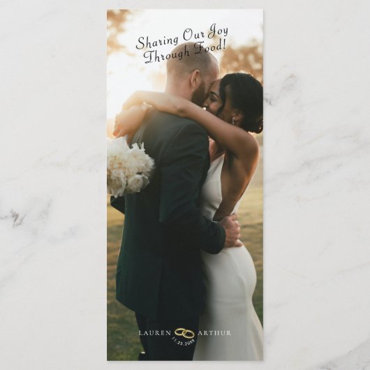 超モダンシックミニマル写真のメ結婚ニュー・カード メニュー (裏面)