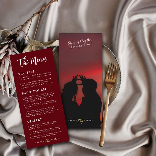 超モダンシックミニマル写真のメ結婚ニュー・カード メニュー