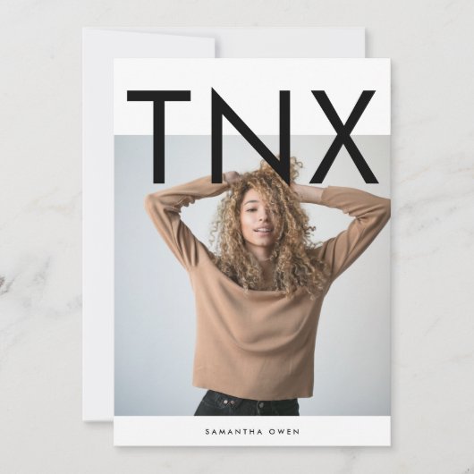 超モダン大はっきりしたTNXシンプル卒業 サンキューカード (正面)