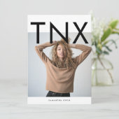 超モダン大はっきりしたTNXシンプル卒業 サンキューカード (スタンド正面)