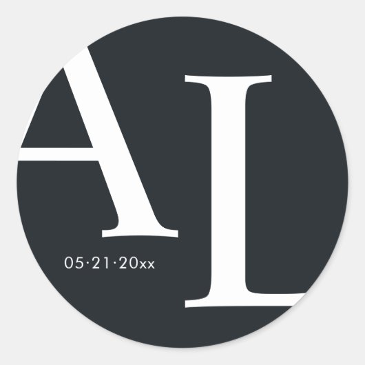 超モダン大モノグラ結婚ム ラウンドシール (正面)