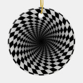 超モダン未来的な白黒 セラミックオーナメント (正面)