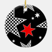 超モダン未来的な白黒 セラミックオーナメント (裏面)