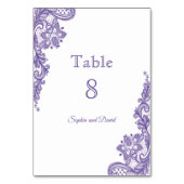 超モダン紫レース結婚のテーブル番号 テーブルナンバー (裏面)
