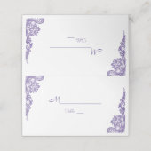 超モダン紫レース結婚のテーブル番号 プレイスカード (外部開封)