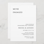 超モダン　私たちは婚約しました 結婚発表パーティー 招待状 (正面/裏面)