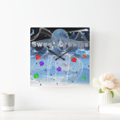 超リアルな愛らしい甘い夢 スクエア壁時計 (ホーム)